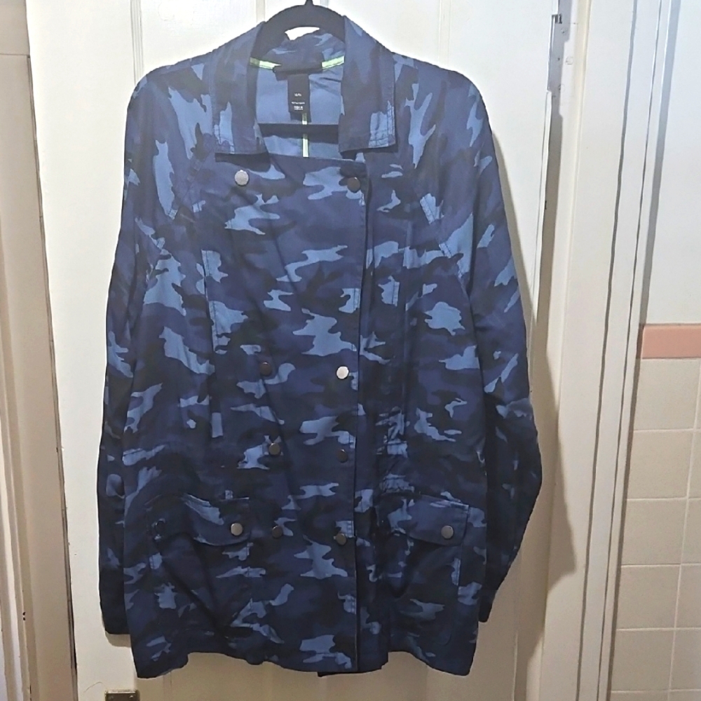 Lane Bryant Blue Camouflage Jacket 14/16